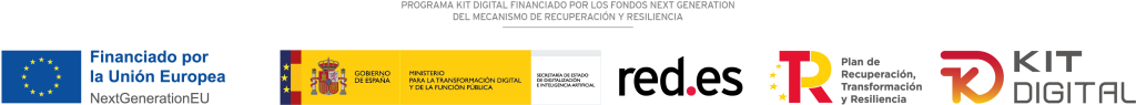 Logotipos: Financiado por la Unión Europea NextGenerationEU, Gobierno de España, red.es, Plan de Recuperación y Kit Digital
