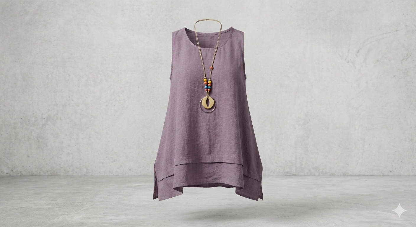 Blusa picos y collar en varios colores para mujer de Lola y Cata