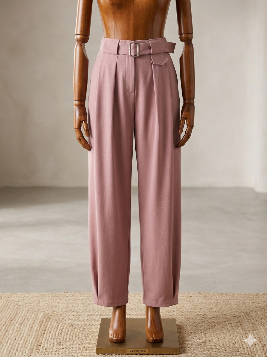 Pantalón globo en color Beige, Rosa para mujer de Lola y Cata
